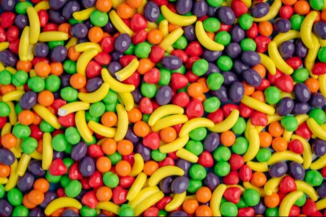 Rainbow colored candy